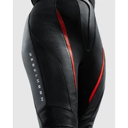 Брюки кожаные женские REBELHORN DIVA BLACK RED