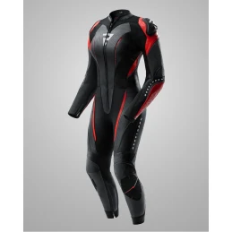 Брюки кожаные женские REBELHORN DIVA BLACK RED