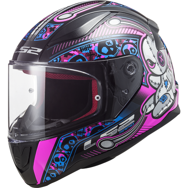 Шлем Детский LS2 FF353 RAPID MINI VOODOO BLACK FLUO PINK