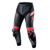 Штаны кожаные REBELHORN REBEL Black/Flo Red