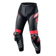 Штаны кожаные REBELHORN REBEL Black/Flo Red