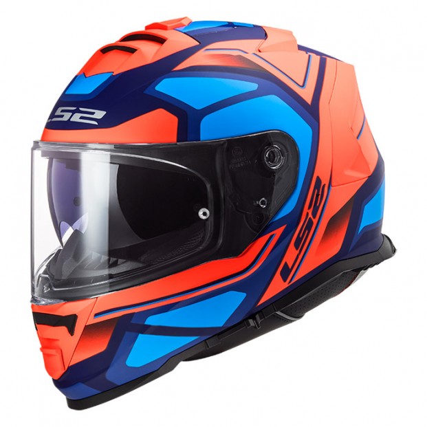 Шлем LS2 FF800 Storm Faster Matt Fluo Orange Blue