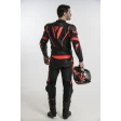 Куртка кожаная REBELHORN REBEL BLACK/FLO RED