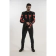 Куртка кожаная REBELHORN REBEL BLACK/FLO RED