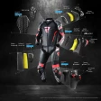 Штаны кожаные REBELHORN REBEL Black/Flo Red
