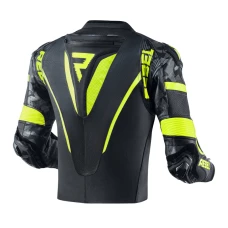 Куртка кожаная REBELHORN REBEL BLACK/FLO YELLOW