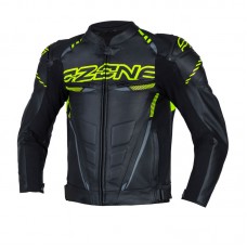 Куртка кожаная OZONE RS600 BLACK/FLO YELLOW