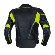 Куртка кожаная OZONE RS600 BLACK/FLO YELLOW