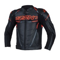 Куртка кожаная OZONE RS600 BLACK/FLO RED