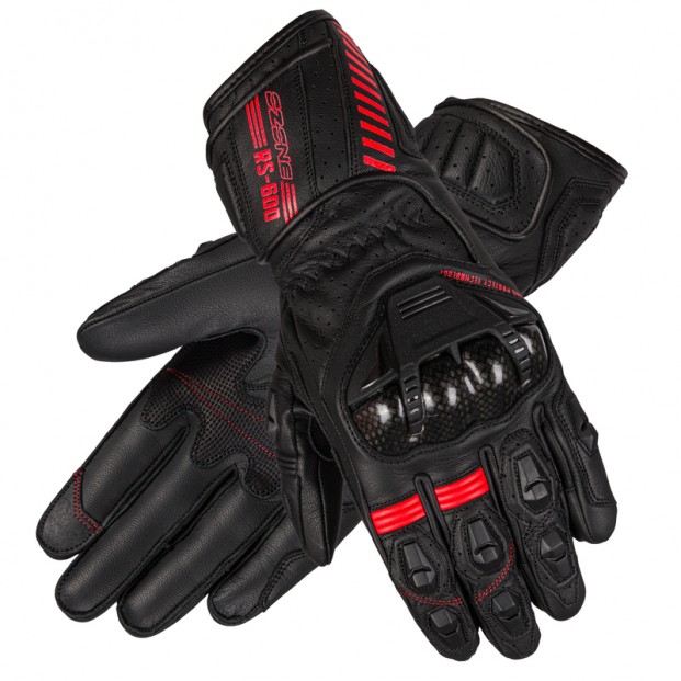 Перчатки кожаные OZONE RS600 BLACK/FLO RED