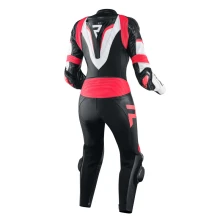 Комбинезон кожаный REBELHORN REBEL LADY BLACK/WHITE/FLO RED