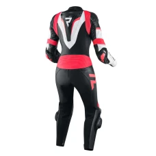 Комбинезон кожаный REBELHORN REBEL LADY BLACK/WHITE/FLO RED