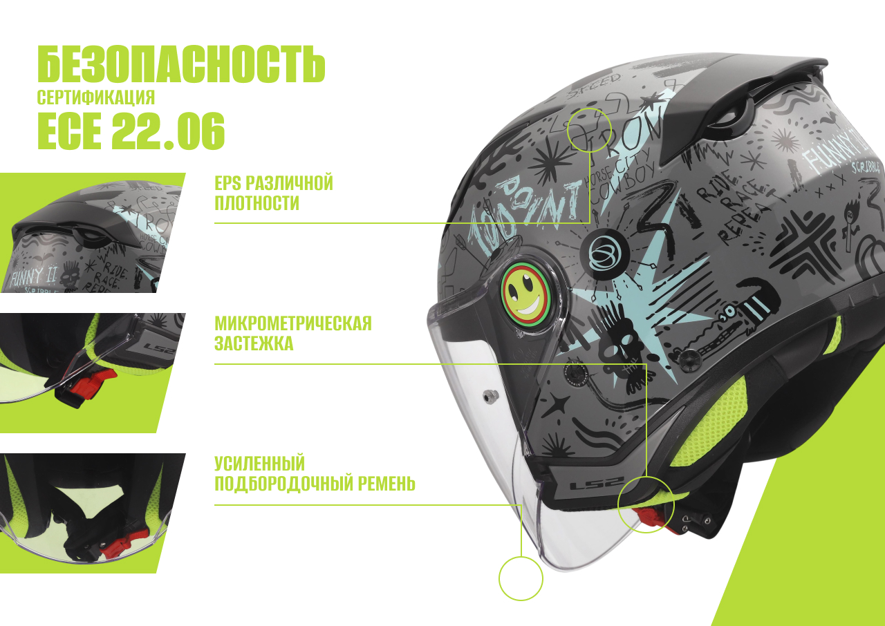 LS2 OF622 Funny II — безопасность ECE 22.06